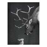 Canvas Cervo I Nero / Bianco - 60 x 80 x 2 cm - Larghezza: 60 cm