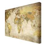 Impression sur toile Carte du monde II Vert - 120 x 80 x 2 cm - Largeur : 120 cm