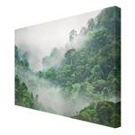 Leinwandbild Dschungel im Nebel II Grün - 120 x 80 x 2 cm - Breite: 120 cm