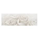 Leinwandbild Weiße Rosen II Beige - 150 x 50 x 2 cm - Breite: 150 cm