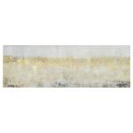 Leinwandbild Goldene Farbfelder II Weiß - 120 x 40 x 2 cm - Breite: 120 cm