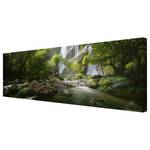 Canvas Cascata e foresta II Verde - 120 x 40 x 2 cm - Larghezza: 120 cm
