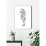 Poster Sea Horse Carta - Bianco