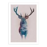 Wandbild Animals Forest Deer Papier - Mehrfarbig
