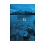 Poster Word Lake Silence Carta - Blu