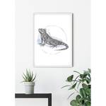 Wandbild Iguana Watercolor Papier - Mehrfarbig