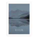 Poster Word Lake Reflection Carta - Acciaio inox