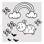 Wandbild Scribble Bunny Papier - Schwarz / Weiß