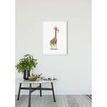 Wandbild Cute Animal Giraffe Papier - Weiß / Braun