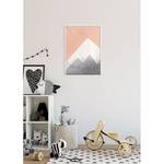 Poster Wild and Free Mountain Carta - Arancione / Bianco