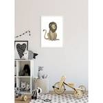 Afbeelding Cute Animal Lion papier - wit/bruin