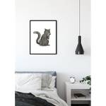 Poster Cute Animal Cat Carta - Bianco / Nero