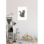 Afbeelding Cute Animal Cat papier - wit/zwart