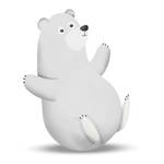 Tableau déco Cute Animal Polar Bear Papier - Gris / Blanc