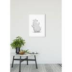 Tableau déco Cute Animal Polar Bear Papier - Gris / Blanc