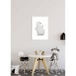 Poster Cute Animal Polar Bear Carta - Bianco / Grigio