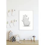 Poster Cute Animal Polar Bear Carta - Bianco / Grigio