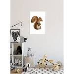 Poster Cute Animal Squirrel Carta - Bianco / Marrone