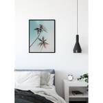 Wandbild Miami Palms Papier - Braun / Blau