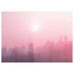 Afbeelding City Dusk papier - roze/zwart