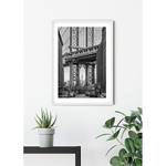 Poster Brooklyn Bridge Carta - Nero / Bianco