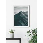 Wandbild Mountains Top Papier - Schwarz / Weiß