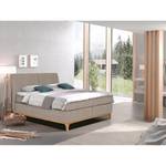 Boxspring Juno Platweefsel Cary: Beige - 180 x 200cm - Tweepersoonsmatras H2/H3