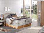 Boxspring Merkur Platweefsel Oria: Zilvergrijs - 160 x 200cm - Tweepersoonsmatras H3/H4