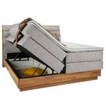 Boxspring Merkur Platweefsel Oria: Zilvergrijs - 160 x 200cm - Tweepersoonsmatras H3/H4