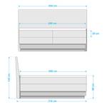 Boxspringbett Merkur Flachgewebe Oria: Silber - 200 x 200cm - Doppelmatratze H2/H4