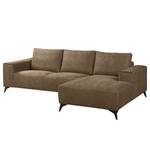 Ecksofa Gatsby Antiklederlook - Microfaser Zaira: Havanna - Longchair davorstehend rechts