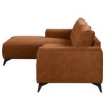 Ecksofa Gatsby Antiklederlook - Microfaser Zaira: Cognac - Longchair davorstehend links