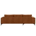 Ecksofa Gatsby Antiklederlook - Microfaser Zaira: Cognac - Longchair davorstehend links