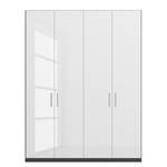 Drehtürenschrank SKØP pure gloss Hochglanz Weiß / Graphit - 181 x 236 cm