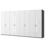 Drehtürenschrank SKØP pure gloss Hochglanz Weiß / Graphit - 360 x 236 cm