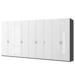 Drehtürenschrank SKØP pure gloss Hochglanz Weiß / Graphit - 405 x 222 cm