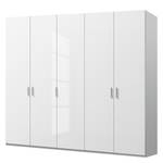 Armadio ante battenti SKØP pure gloss Bianco lucido / Seta griggio - 225 x 236 cm