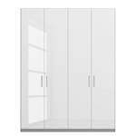 Drehtürenschrank SKØP pure gloss Hochglanz Weiß / Seidengrau - 181 x 236 cm