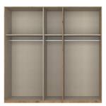 Drehtürenschrank SKØP pure gloss Hochglanz Weiß / Eiche Artisan Dekor - 225 x 236 cm