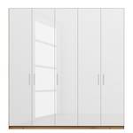 Drehtürenschrank SKØP pure gloss Hochglanz Weiß / Eiche Artisan Dekor - 225 x 236 cm