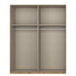 Drehtürenschrank SKØP pure gloss reflect Hochglanz Weiß / Eiche Artisan Dekor - 181 x 236 cm