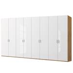 Drehtürenschrank SKØP pure gloss Hochglanz Weiß / Eiche Artisan Dekor - 360 x 222 cm