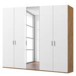 Drehtürenschrank SKØP pure gloss reflect Hochglanz Weiß / Eiche Artisan Dekor - 225 x 236 cm