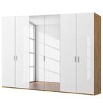 Drehtürenschrank SKØP pure gloss reflect Hochglanz Weiß / Eiche Artisan Dekor - 270 x 222 cm