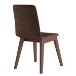 Gestoffeerde stoel Nami (set van 2) Tabakbruin - Notenboomhouten look