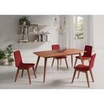 Chaises capitonnées Nami (lot de 2) Rouge antique - Imitation cerisier