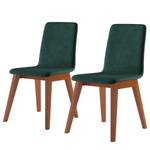 Chaises capitonnées Nami (lot de 2) Vert foncé - Imitation cerisier