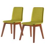 Chaises capitonnées Nami (lot de 2) Vert kiwi - Imitation cerisier