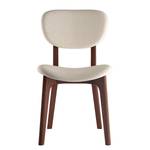 Gestoffeerde stoel Nadir (set van 2) Crème - Notenboomhouten look