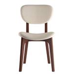 Chaises capitonnées Nadir (lot de 2) Crème - Imitation noyer